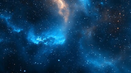 Obraz premium Abstract 2D background with a cosmic feel, featuring star-like patterns and deep blues, hyper-real, sharp graphics