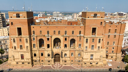 Aerial view of the Government Palace in Taranto, Puglia, Italy. It is the seat of the Prefecture...