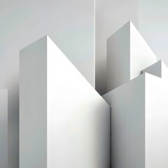 Obraz premium Abstract white architectural background with geometric shapes. 3D rendering.