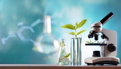 Microscope-and-a-young-plant-in-a-test-tube_-symbolizing-biochemistry-and-biotechnology-research