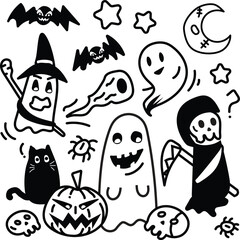 Halloween doodle art design