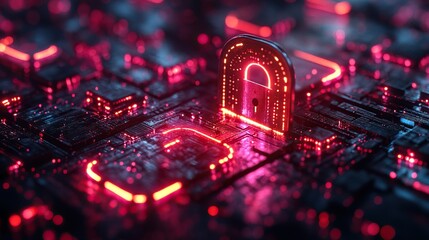 A 3D illustration delves into cyber security and data protection, emphasizing business technology and privacy concepts.