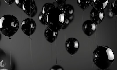 Stylish Black Friday Logo with Balloons