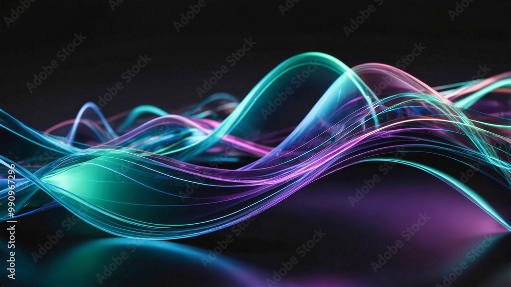 Poster abstract structure of smooth translucent curved shapes