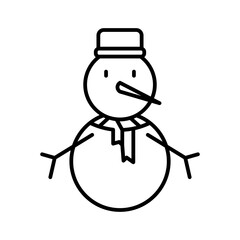 snowman line icon
