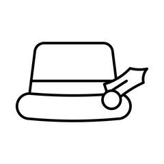 top hat line icon