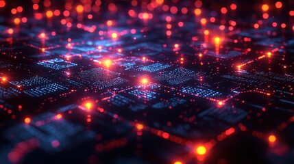 Fototapeta premium A broad depiction of digital data technology, illustrating the flow and storage of information in a modern context.