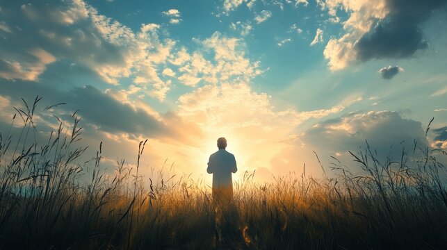Worship in the field  a christian gathering embracing faith, spirituality, and connection with jesus