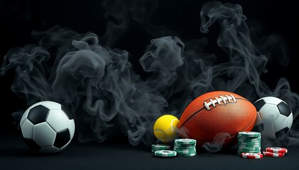 Betting Bonanza: Smoke and Sports in Stunning Visuals, Ai Generated Images