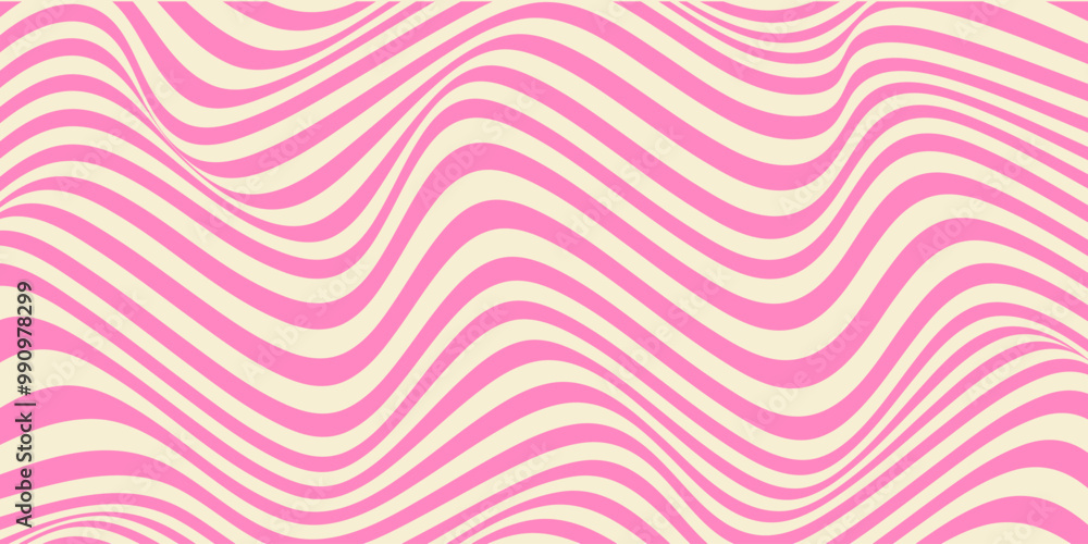 Poster abstract horizontal background with colorful waves. trendy vector illustration in style retro 60s, 7