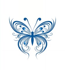 a blue butterfly with a pattern on it