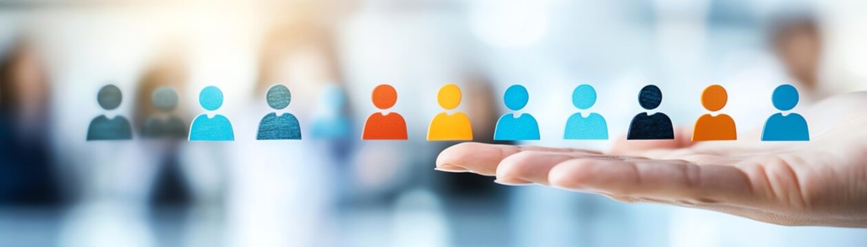 Ensuring unbiased recruitment processes, with neutral light filtering through a diverse crowd of applicants.