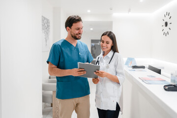 Medical advice, help and doctors with a clipboard for healthcare, research and medicine planning....