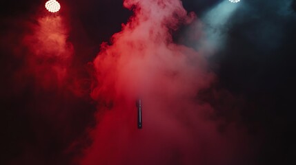 Obraz premium Red Smoke Billowing on a Dark Stage