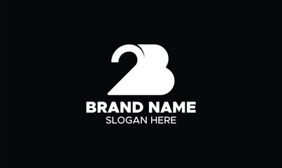 2b logo, 2d monogram, modern logo, 2b vector logo, letter B and number 2 vector logo, 2b initial logo, Abstract 2b logo, minimalist