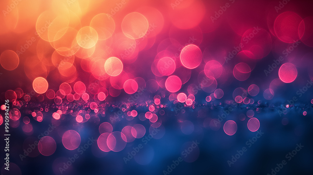 Aufkleber this vibrant wallpaper showcases an abstract display of colorful bokeh circles, blending warm and co