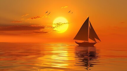 A breathtakingly beautiful sunset seaside scenery. The sky is ablaze with warm hues of orange, pink, and purple as the sun dips below the horizon. The waves gently lap at the shore, creating a soothin