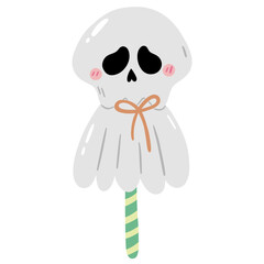 cute ghost candy ,Halloween PNG element sticker for decoration