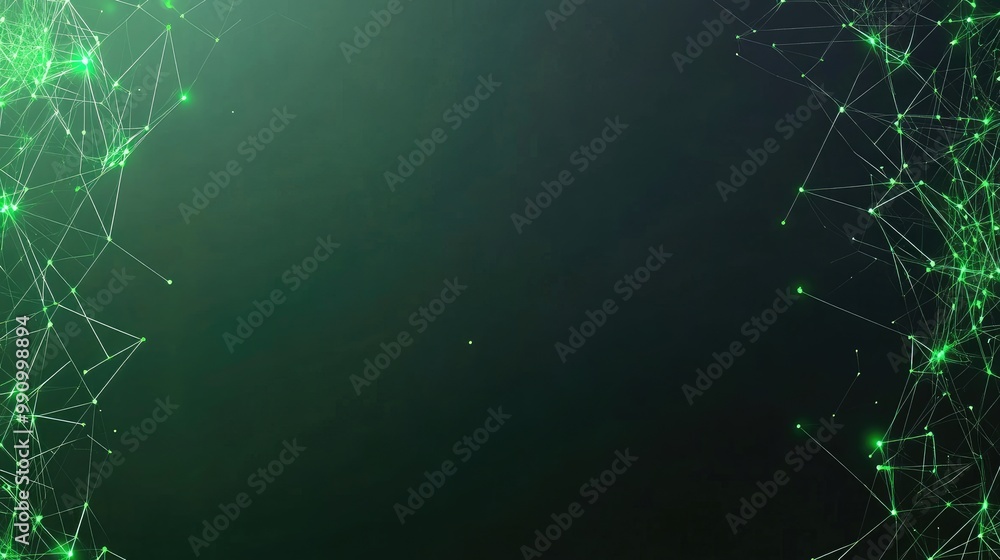 Poster a vibrant abstract background featuring glowing green and blue elements that symbolize a digital net