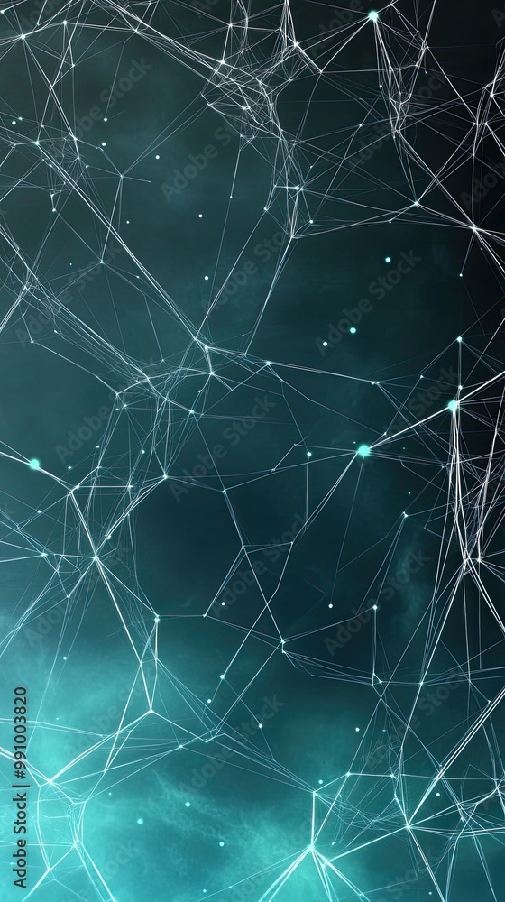 Poster a vibrant abstract background featuring glowing green and blue elements that symbolize a digital net