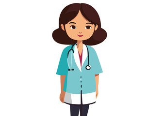 Fototapeta premium Woman doctor illustration vector SVG