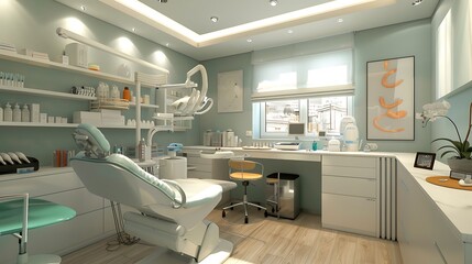 Comfortable clinic area fitted with an infant cot and trendy medical supplies