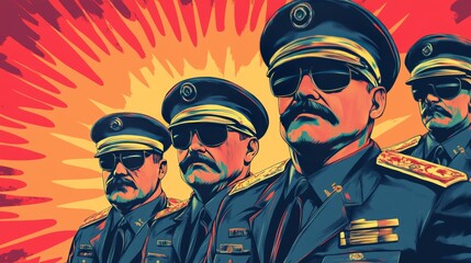 Police squad. authoritarian and totalitarian regimes concept. Pop art retro vector illustration drawing
