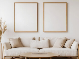 Frame Mockup - Two Frames, Cozy Interior, White Background
