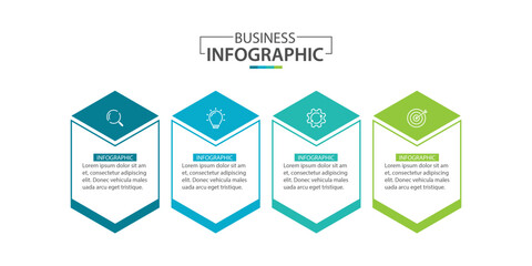 Vector Infographic label design template with icons and 4 options or steps.