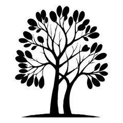 Obraz premium Tree . Black and white botanical pattern. For use in graphics, materials. Abstract plant shapes. Minimalist illustration for printing on wall decorations.