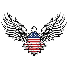 Obraz premium Eagle and Flag Iconic Symbols of American Patriotism and Pride.