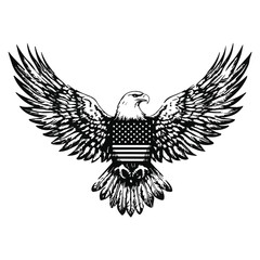 Eagle and Flag Iconic Symbols of American Patriotism and Pride.