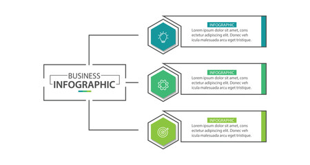 Business infographic template. 3 Step timeline journey. Process diagram, Infographic elements vector illustration.