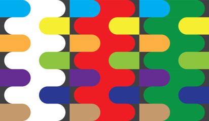 Seamless decorative geometric pattern combination of colorful shapes. Perfect for printing, design backgrounds, wallpaper and tiles, gift wrapping