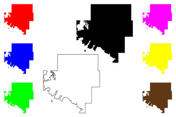 Ramsey County, North Dakota State (U.S. county, United States of America, USA, U.S., US) map vector illustration, scribble sketch Ramsey map