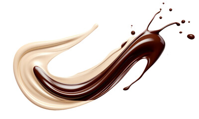 A fascinating digital artwork showcasing a dynamic swirl of light and dark chocolate, emphasizing contrast and harmony.