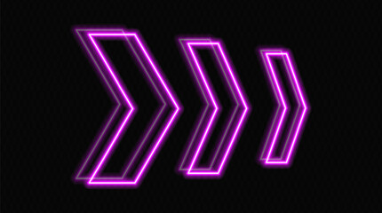 Glowing neon arrows in purple on a transparent background, pointing in opposite directions. Futuristic, abstract design with a modern, minimalistic look, ideal for technology and motion concepts. © Кирилл Макаров