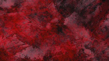 Dark red horror scary background. Dark and light red wall grunge backdrop texture. Modern colorful concrete dirty smooth ink textures on black paper background.