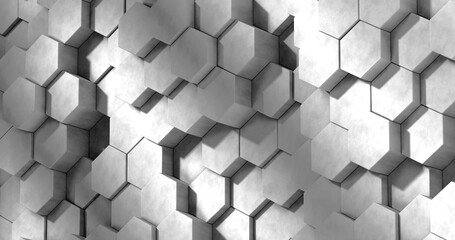 Grey Hexagon/ Honeycomb pattern wall