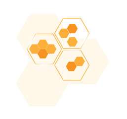 Abstract Glossy Beehive Hexagon Shapes. Nature and modern technology concept vector art