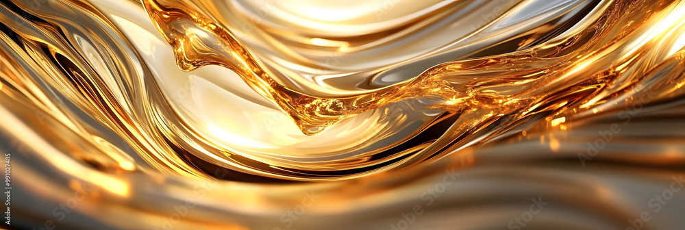 Poster this is a mesmerizing golden abstract wave design that is perfect for use in both digital and print 