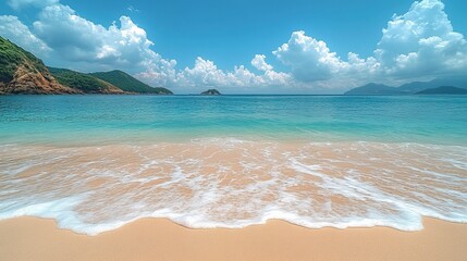 Mesmerizing scenery of a beautiful beach under a blue sky in Hong Kong.