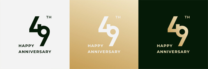 Logo 49th, 49 years anniversary, Creative design for celebration, birthday, greeting and invitation. Editable file