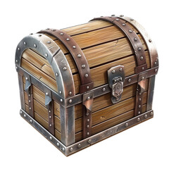 Game reward rare treasure chest, isolated on transparent, perfect for gaming and fantasy-themed