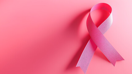 Breast cancer awareness ribbon, Pink ribbon breast cancer on pink background
