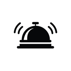 Hotel reception bell black and white flat vector icon design