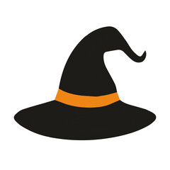 Hand drawn witch hat icon. Vector illustration.