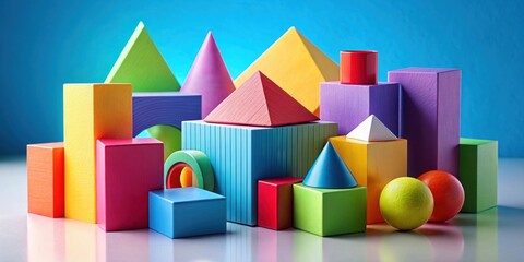 Colored geometric shapes in a harmonious composition , abstract, geometric, shapes, vibrant, colorful, pattern, design