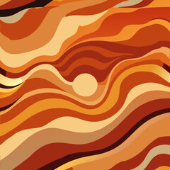 Abstract Wave Patterns with Earth Tones &ndash; Minimalist Vector Art Collection