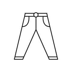 Jeans flat vector icon design. Trousers symbol design and clip art with editable stroke